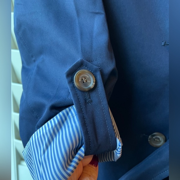 Weatherproof - NWT - Large - Women's Blue Trench Coat - Double Breasted - belt - Picture 6 of 14